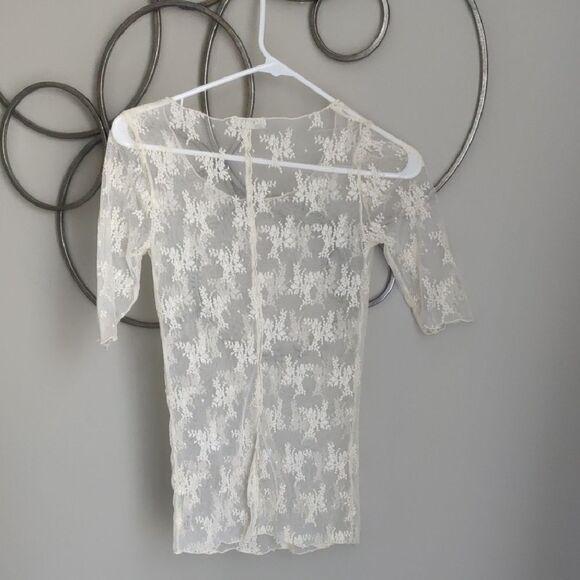 Free People Sheer Floral Lace Top - Picture 4 of 6